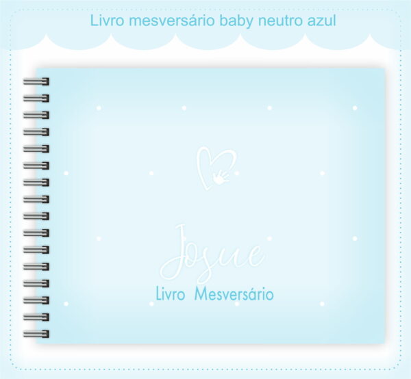 Livro Mesversário Neutro Azul Menino