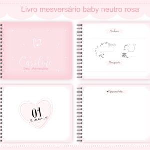 Livro Mesversário Neutro Rosa - Arquivo Digital 4 Livro Mesversário Neutro Rosa - Arquivo Digital