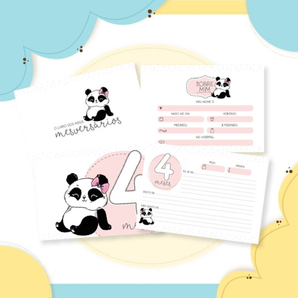 Livro Mêsversário Panda Menina