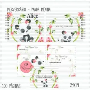Livro Mêsversário Panda Menina Cute 21 Livro Mêsversário Panda Menina Cute