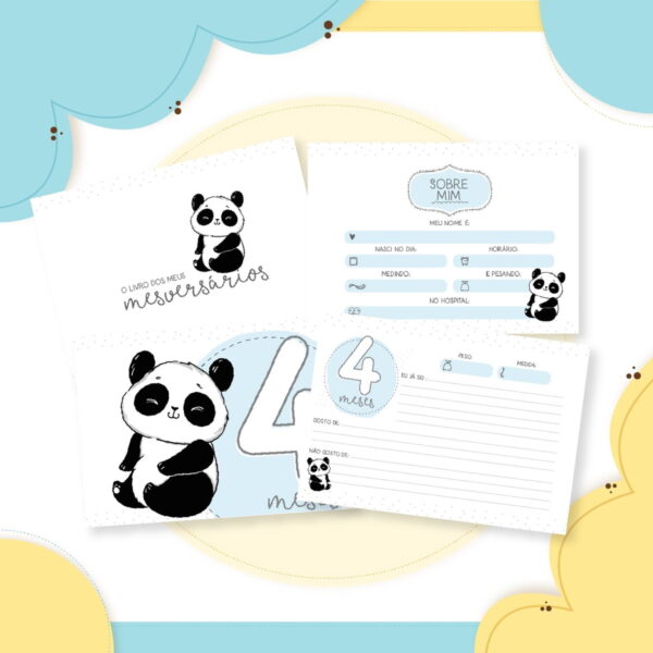 Livro Mêsversário Panda Menino