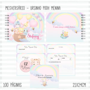 Livro Mêsversário Pooh Menina