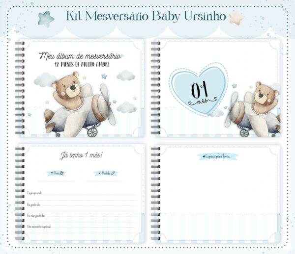 Livro Mesversário Ursinho Menino