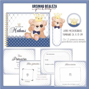 Livro Mesversário Ursinho Realeza