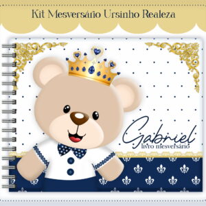 Livro Mesversário Ursinho Realeza Menino - Arquivo Digital 9 Livro Mesversário Ursinho Realeza Menino - Arquivo Digital