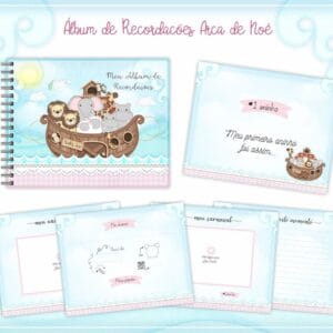 Livro Recordações Bebê Arca de Noé Menina