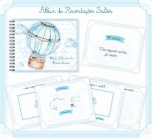Livro Recordações Bebê Balões Menino