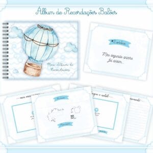 Livro Recordações Bebê Balões Menino