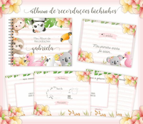 Livro Recordações Bebê Bichinhos