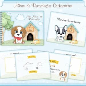 Livro Recordações Bebê Cachorrinhos
