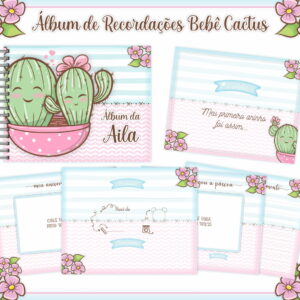 Livro Recordações Bebê Cactus - Arquivo Digital 14 Livro Recordações Bebê Cactus - Arquivo Digital