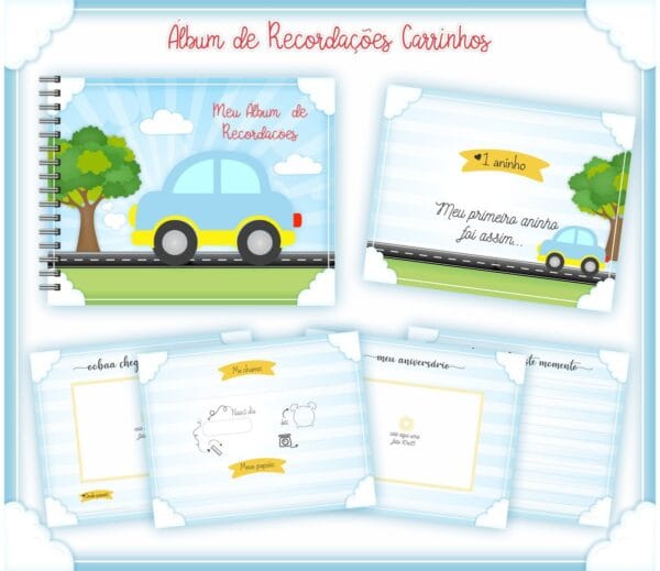 Livro Recordações Bebê Carrinhos