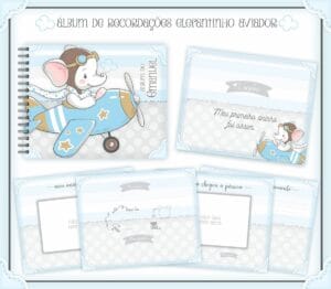 Livro Recordações Bebê Elefantinho Aviador