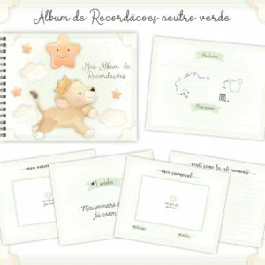 Livro Recordações Bebê leão 12 Livro Recordações Bebê leão