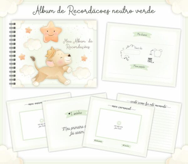 Livro Recordações Bebê leão