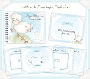 Livro Recordações Bebê Ovelha Menino