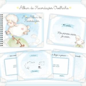 Livro Recordações Bebê Ovelha Menino