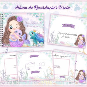 Livro Recordações Bebê Sereia - Arquivo Digital 11 Livro Recordações Bebê Sereia - Arquivo Digital