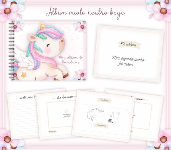 Livro Recordações Bebê Unicórnio