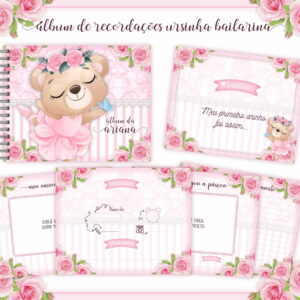 Livro Recordações Bebê Ursinha Bailarina - Arquivo Digital