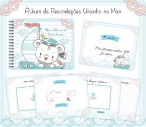 Livro Recordações Bebê Ursinho do Mar