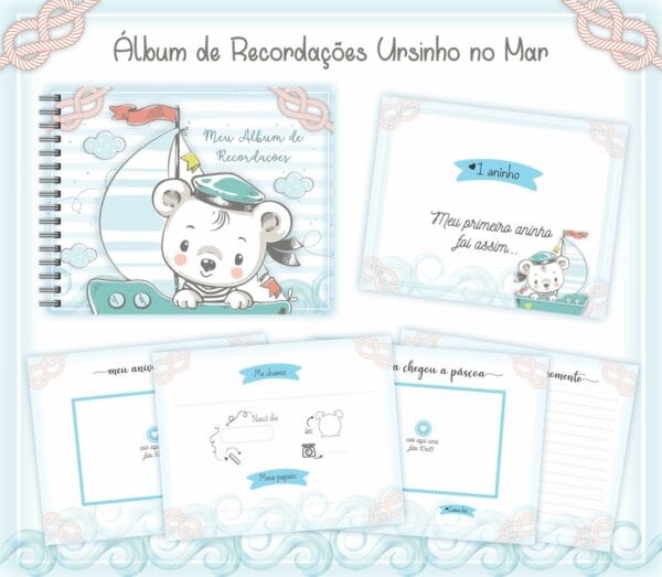 Livro Recordações Bebê Ursinho do Mar