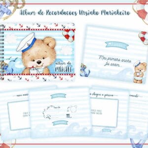 Livro Recordações Bebê Ursinho Marinheiro