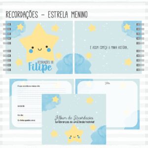 Livro Recordações do Bebê Estrela Menino