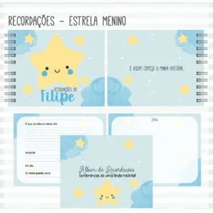 Livro Recordações do Bebê Estrela Menino 20 Livro Recordações do Bebê Estrela Menino