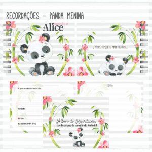 Livro Recordações do Bebê Panda Menina Cut