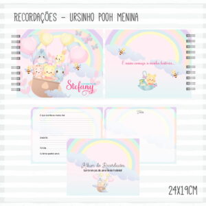 Livro Recordações do Bebê Pooh Menina