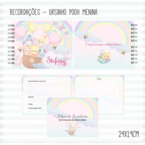 Livro Recordações do Bebê Pooh Menina 18 Livro Recordações do Bebê Pooh Menina