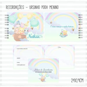 Livro Recordações do Bebê Pooh Menino