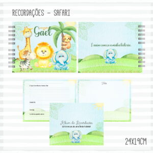 Livro Recordações do Bebê Safari Menino