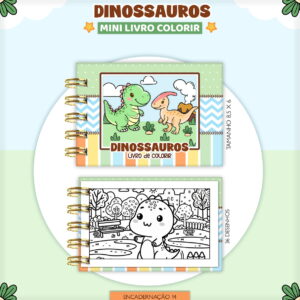 Mini Colorir Dinossauro - Arquivo Digital