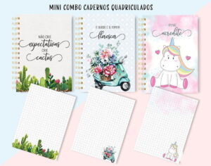 Mini Combo Cadernos Quadriculados