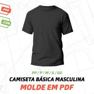Molde Camiseta Básica Masculina - Tamanho Pp Ao Gg