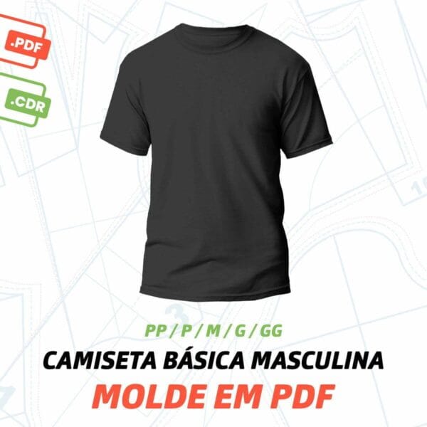 Molde Camiseta Básica Masculina - Tamanho Pp Ao Gg