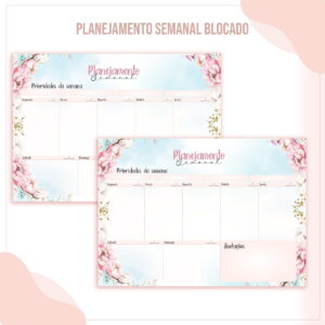 Organizador Semanal Floral