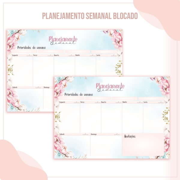 Organizador Semanal Floral