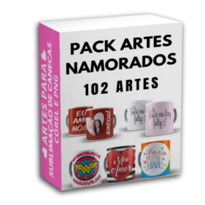 Pack 102 Artes Canecas Namorados - Arquivo Digital