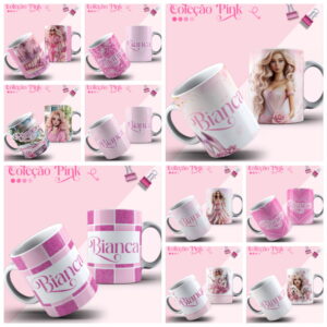 Pack 15 Canecas Pink Femininas - Arquivo Digital