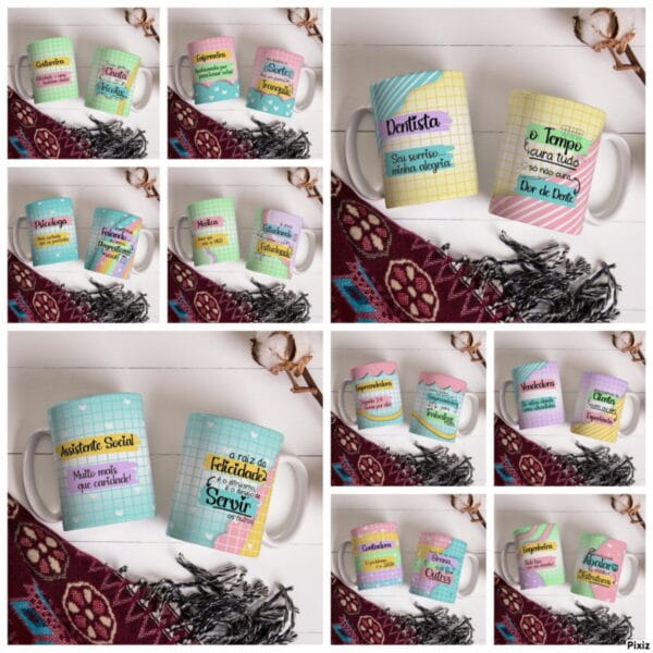 Pack 20 Canecas Profissões Femininas