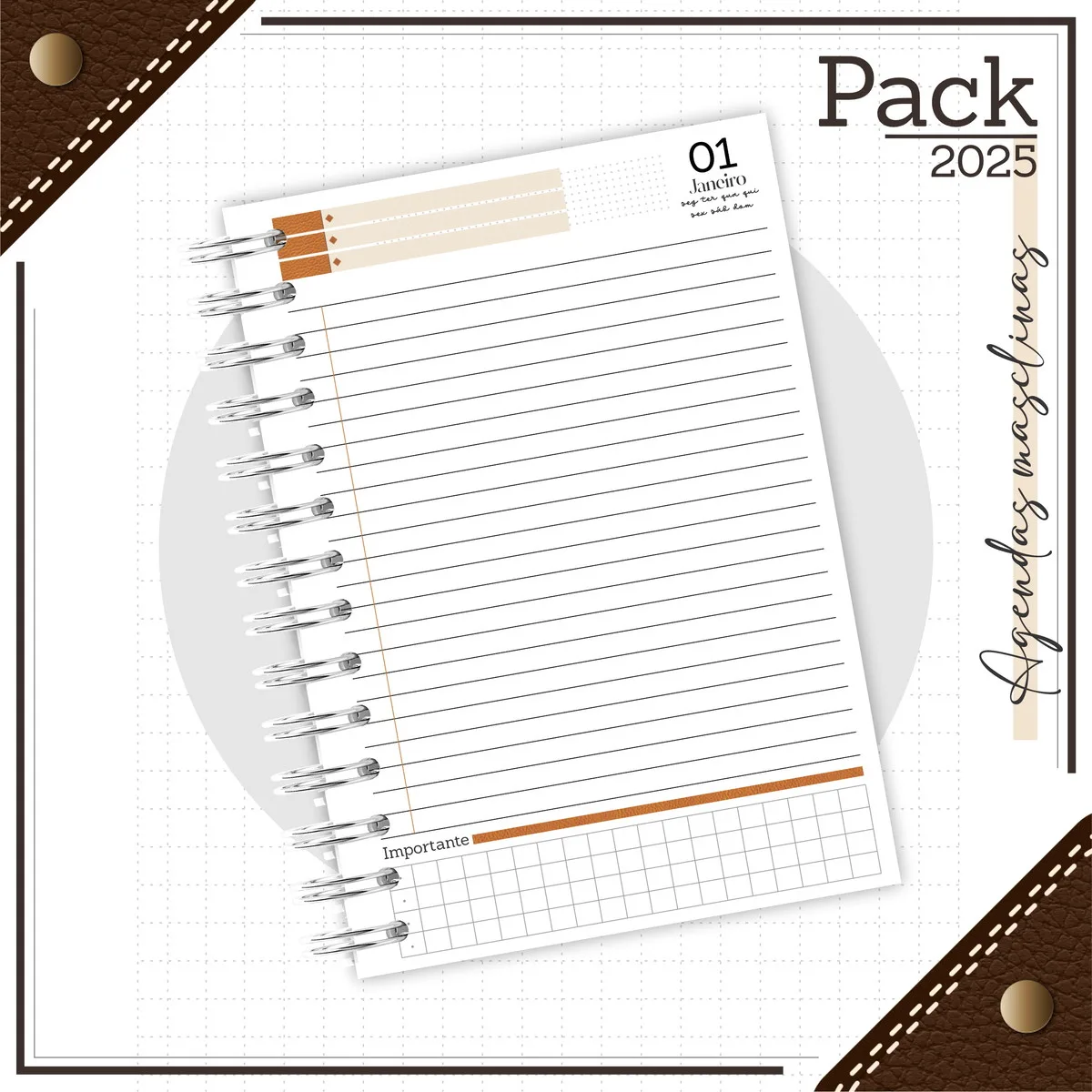 Pack 2025 - Agendas Masculinas 2 Pack 2025 - Agendas Masculinas