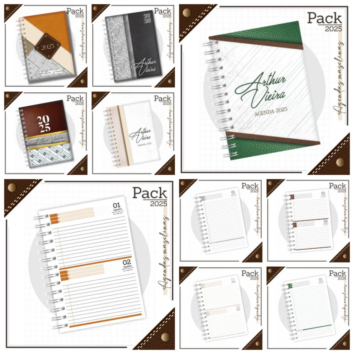 Pack 2025 - Agendas Masculinas 1 Pack 2025 - Agendas Masculinas