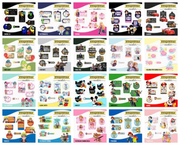 Pack 22 Etiquetas Escolares
