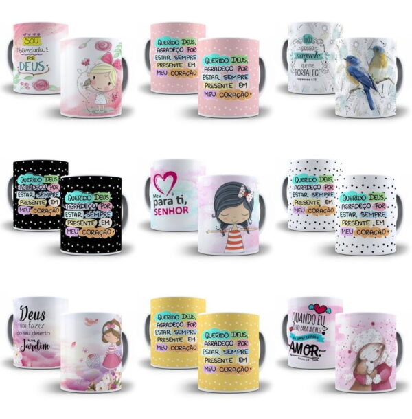 Pack 41 Artes Caneca Gospel Evangélicas Sublimação Em Jpg