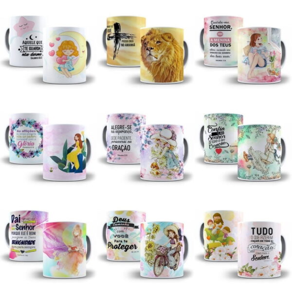 Pack 41 Artes Caneca Gospel Evangélicas Sublimação Em Jpg