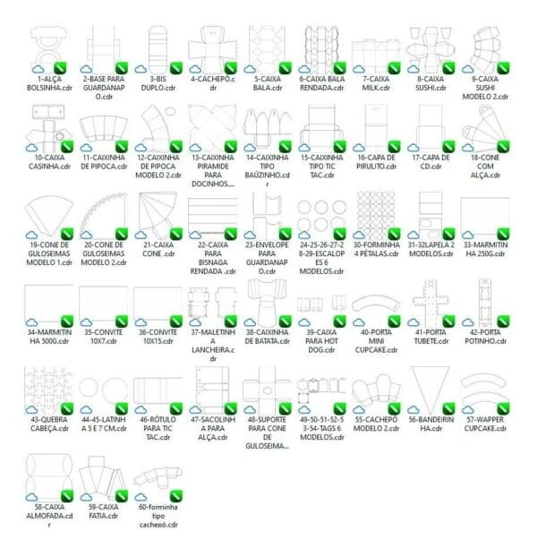 Pack 60 Moldes Limpos Festa Pronta Silhouette Corel Scanncut