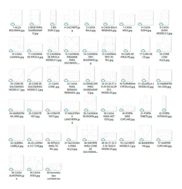 Pack 60 Moldes Limpos Festa Pronta Silhouette Corel Scanncut